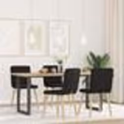vidaXL Chaises à manger lot de 4 noir tissu