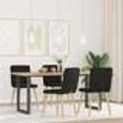 vidaXL Chaises à manger lot de 4 noir tissu