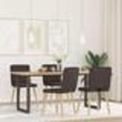 vidaXL Chaises à manger lot de 4 marron foncé tissu