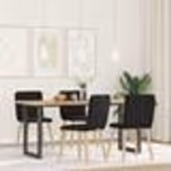 vidaXL Chaises à manger lot de 4 noir tissu