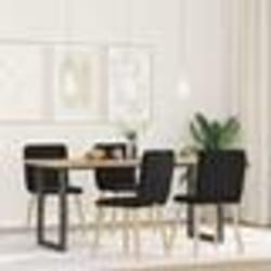 vidaXL Chaises à manger lot de 4 noir tissu