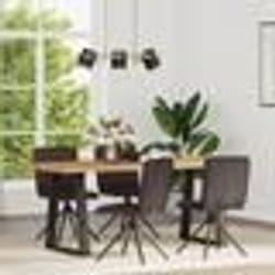 vidaXL Chaises à manger lot de 4 marron foncé tissu