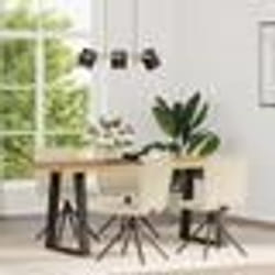 vidaXL Chaises à manger lot de 4 crème tissu