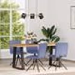 vidaXL Chaises à manger lot de 4 bleu jean tissu