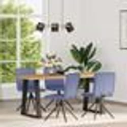 vidaXL Chaises à manger lot de 4 bleu jean tissu