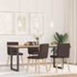 vidaXL Chaises à manger lot de 4 marron foncé tissu
