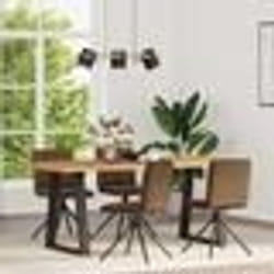 vidaXL Chaises à manger lot de 4 marron similicuir daim