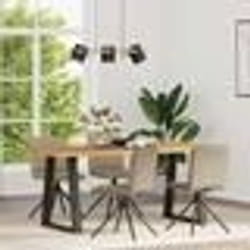 vidaXL Chaises à manger lot de 4 gris clair similicuir daim