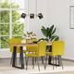 vidaXL Chaises à manger lot de 4 jaune velours