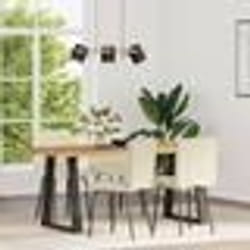 vidaXL Chaises à manger lot de 4 Crème Velours