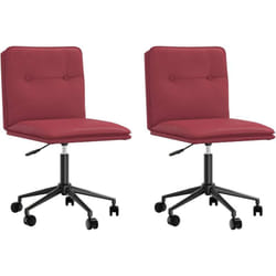 Chaises à manger lot de 2 rouge bordeaux similicuir vidaXL