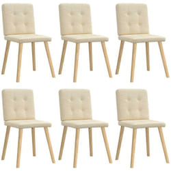 Vidaxl - Chaises à manger lot de 6 crème tissu