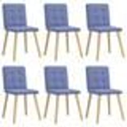 vidaXL Chaises à manger lot de 6 bleu jean tissu