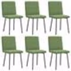 vidaXL Chaises à manger lot de 6 vert clair velours