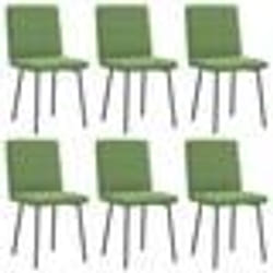 vidaXL Chaises à manger lot de 6 vert clair velours