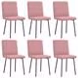 vidaXL Chaises à manger lot de 6 rose velours