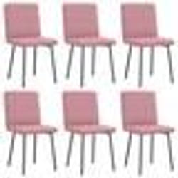 vidaXL Chaises à manger lot de 6 rose velours