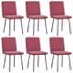 vidaXL Chaises à manger lot de 6 rouge bordeaux velours