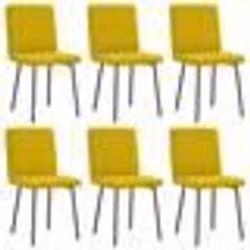 vidaXL Chaises à manger lot de 6 jaune velours