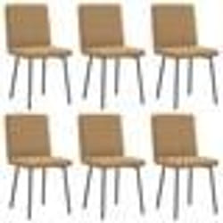 vidaXL Chaises à manger lot de 6 marron velours