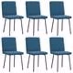 vidaXL Chaises à manger lot de 6 bleu velours