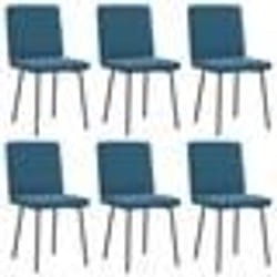 vidaXL Chaises à manger lot de 6 bleu velours
