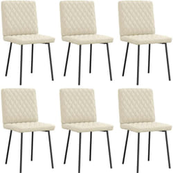 Chaises à manger lot de 6 crème similicuir Vidaxl
