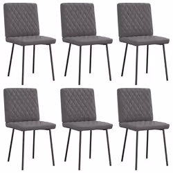 vidaXL Chaises à manger lot de 6 gris similicuir