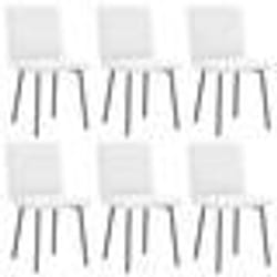 vidaXL Chaises à manger lot de 6 blanc similicuir