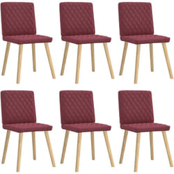 vidaXL Chaises à manger lot de 6 rouge bordeaux tissu