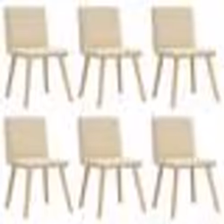 vidaXL Chaises à manger lot de 6 crème tissu