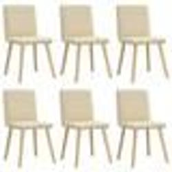 vidaXL Chaises à manger lot de 6 crème tissu