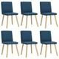 vidaXL Chaises à manger lot de 6 bleu tissu