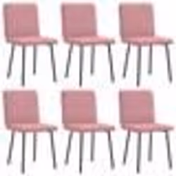 vidaXL Chaises à manger lot de 6 rose velours