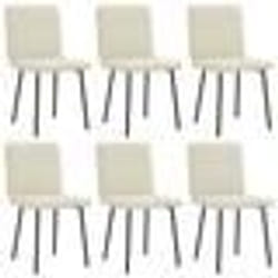 vidaXL Chaises à manger lot de 6 crème velours
