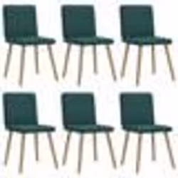 vidaXL Chaises à manger lot de 6 vert foncé tissu