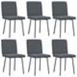 vidaXL Chaises à manger lot de 6 gris foncé velours