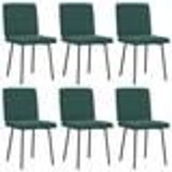 vidaXL Chaises à manger lot de 6 vert foncé velours