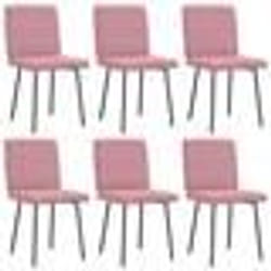 vidaXL Chaises à manger lot de 6 rose velours