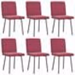 vidaXL Chaises à manger lot de 6 rouge bordeaux velours