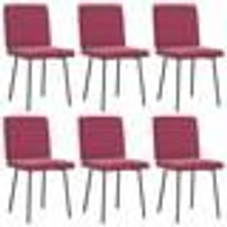 vidaXL Chaises à manger lot de 6 rouge bordeaux velours