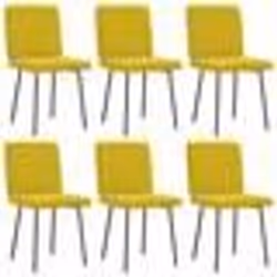 vidaXL Chaises à manger lot de 6 jaune velours