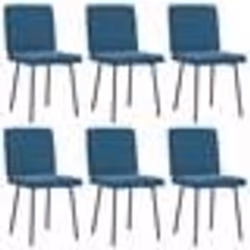 vidaXL Chaises à manger lot de 6 bleu velours