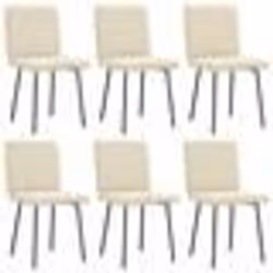 vidaXL Chaises à manger lot de 6 crème similicuir