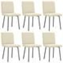vidaXL Chaises à manger lot de 6 crème similicuir