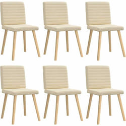 Vidaxl - Chaises à manger lot de 6 crème tissu