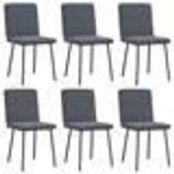 vidaXL Chaises à manger lot de 6 gris foncé velours