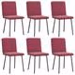 vidaXL Chaises à manger lot de 6 rouge bordeaux velours