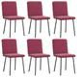 vidaXL Chaises à manger lot de 6 rouge bordeaux velours
