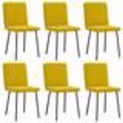 vidaXL Chaises à manger lot de 6 jaune velours